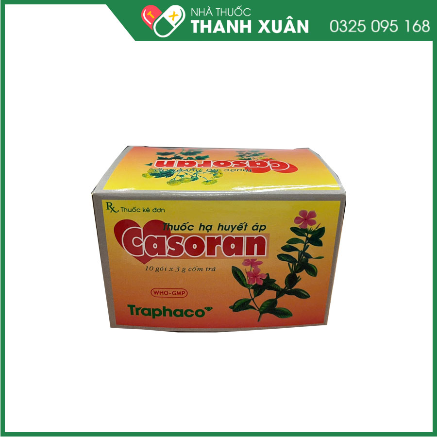 Trà Casoran phòng và hỗ trợ điều trị tăng huyết áp thể vừa và nhẹ, tai biến mạch máu não, tăng cholesterol